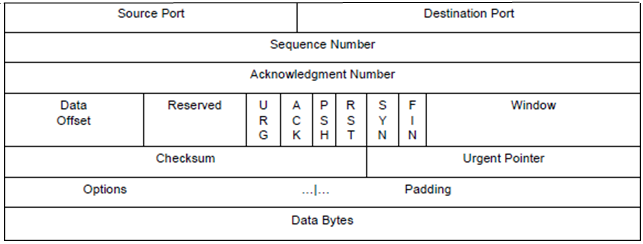 Figure 3.4: TCP SEGMENT STRUCTURE